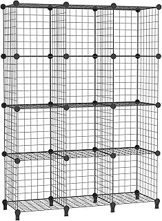 AWTATOS Cube Storage Unit, 12 Cube Wire Storage Shelves, Multifunctional DIY bookcases and Shelving Units Perfect for Office/Livingroom/kitchen/Bathroom, Black USCIH12BE