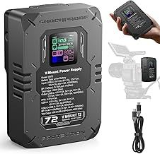 Powerextra V-Mount Battery 72Wh/5000mAh –Upgrade 100W USB-C PD Fast Charging, 400W Output, with BP/D-Tap/USB-A/USB-C/TFT Display for Camera, Camcorder Monitor,Laptop