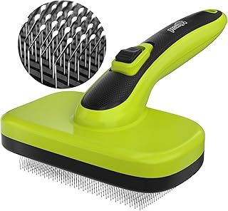 Slicker Dog Brushes,Self Cleaning Pet Grooming Brush- Removes 90% of Dead Undercoat and Loose Hairs,Suitable for Medium and Long Haired Dogs Cats(Large, Upgraded Button)