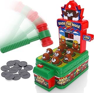 Tevo Whack Game With Hammer - A Mole Bashing Game For Kids - Electronic Kids Board Games - Toys For 3,4,5,6 Year Old Boys & Girls - Classic Arcade Game - Boys Toys Age 3 Plus - FREE Batteries Included