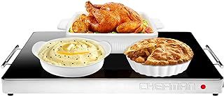 Chefman Electric Food Warmer Buffet Server with Adjustable Temperature Control, Warming Tray for Restaurants, Parties, Events and Home Dinners, 400W, Glass Top Large 53 x 41 cm Surface, Black