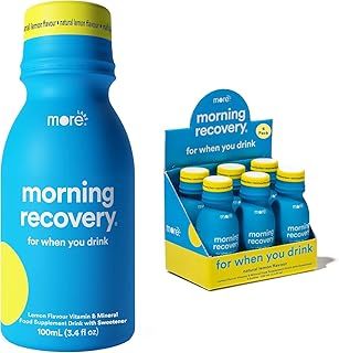 Morning Recovery Electrolyte, Milk Thistle Drink Proprietary Formulation to Hydrate While Drinking for Morning Recovery, Barley Sprout Extract, Original Lemon Flavour, Pack of 6