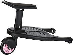 Shoze Buggy Board with Seat Buggy Board Compatible With Pushchairs Extra-Large Platform Kiddy Board Standing Board Seat Children Stand Pedal for 2-7 Years Old Pink (Non-Universal)