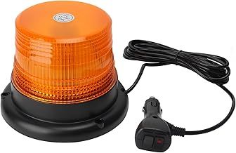 I LITTON Amber LED Flashing Beacon Light, 12V-24V Safety Warning Light with Magnetic Base, 7 Flashing Modes 30W 30-LED Warning Light Amber Emergency Strobe Beacon Light for Truck Tractor UTV Snowplow