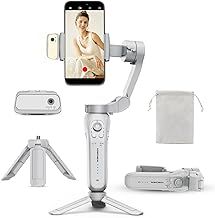 KOSCHEAL Built-in AI Gimbal Stabilizer for Smartphone with AI Tracking Sensor & Magnetic Fill Light, Foldable Portable 3-Axis Gimbal for iPhone & Android, Support 360°of Vertical&Horizontal Rotation