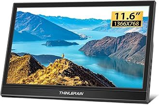 Thinlerain Portable HDMI Monitor 11.6 Inch Laptop Monitor 1366 x 768 TN LED Display External Monitor for Laptop and Computer, Build in Speakers