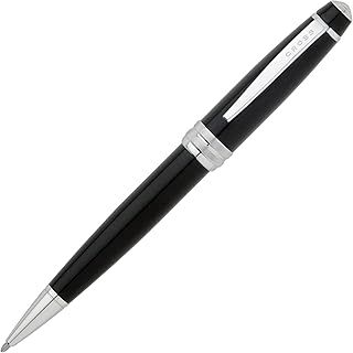 Cross Bailey AT0452-7 Refillable Plastic Ballpoint Pen with Polished Chrome Appointments, Medium Point, includes Premium Gift Box and Black Cartridge, 1 Pack, Black Lacquer