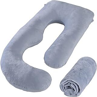 Pregnancy Pillow Cover G Shaped, 57-Inch Replacement Pillowcase, Used for Maternity Pillows, 100% Velvet, Double Zipper Stretch Fabric, Super Soft, Universal Type