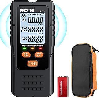 Proster Geiger Counter Nuclear Radiation Detector - 3 in 1 Radiation Detector for Beta Gamma X-Ray with Visual Audible Alarm 2.4" HD Display & 3-Colour Bar Digital Dosimeter with Storage Bag