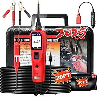 Autel PowerScan PS100 Power Circuit Probe Tester Kit, 12V 24V Electrical Circuit System Diagnostic Tool, Automotive Circuit Tester, Read AC/DC Current Resistance, Built-in Circuit Breaker, 20ft Cord