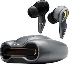 Boult UFO Wireless Earbuds with Built-in App support, 48h Playtime, 4-ENC calling Mic, BTvs 5.4, 13mm drivers, 45ms Low Latency, Touch controls, Type-C fast charging & IPX7 Waterproof (Smoky Metal)