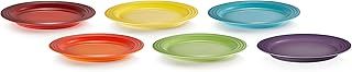 Le Creuset Stoneware Set of 6 Side Plates, 22 cm, Rainbow, 79285228359006