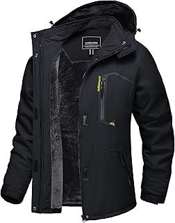 TACVASEN Women's Waterproof Jacket Winter Skiing Outdoor Walking Fleece Coat with Detachable Hood
