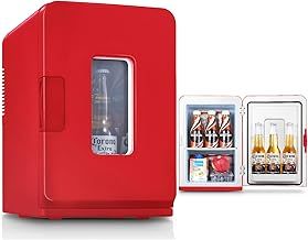 Mini Fridge 15 Liter/21 Cans, Portable AC+DC Power Small Fridge for Bedroom, Car, Office, Thermoelectric Cooler and Warmer Skincare for Food, Drinks, Cosmetics, Max & ECO Mode
