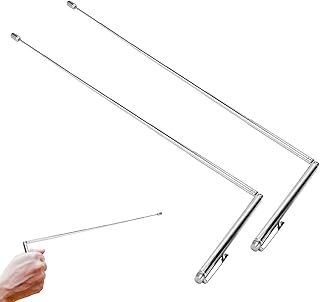 Nuqin 2 Packs Dowsing Rods,Dowsing Rods Spiritual Use,Dowsing Rods Copper for Detector Water Adjustable Witching Observe Hunting,Ghost Hunting Equipment(Silver)