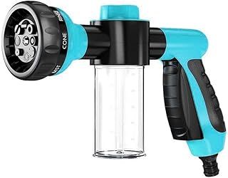 Jet Dog Wash Dog Shower Sprayer Garden Hose Spray, Adjustable Foam Spray with Soap Dispenser 8-in-1 Sprayer Mode Jet Dog Wash Hose Nozzle Attachment for Lawn/Garden Watering Car Washing