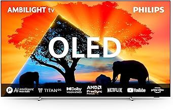 Philips Ambilight 55OLED759 4K OLED Smart TV - 55 Inch Display with P5 AI Perfect Picture Engine Ultra HD, Titan OS, Dolby Vision and Dolby Atmos Sound, Works with Alexa and Google Voice Assistant