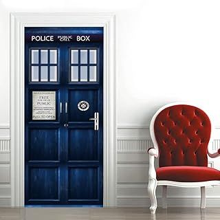 Self-Adhesive Dr Who The Tardis Printed Vinyl Door Wrap Sticker Decal 200cm x 79cm