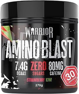 Warrior Amino Blast 270g – BCAA Powder – Branched Chain Amino Acids Supplement, Intra Workout & Recovery, Energy Drink – 30 Servings (Strawberry Kiwi)