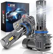 HIR2 LED Headlight Bulbs, 100W 20000LM 6000K Xenon White Wireless HIR2 9012 Headlight Car Conversion Kit Halogen Replacement Bulb 1:1 Mini Size Plug and Play HIR2 LED Fog Light Bulb, Pack of 2