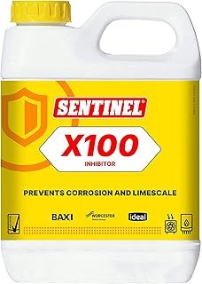 Sentinel - X100 Inhibitor 1L, Market Leading Heavy Duty Central Heating Inhibitor, Protection Against Corrosion and limescale, ensures Maximum Heating Efficiency and extends System Life, Clear (88000)