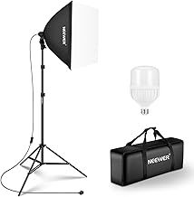 Neewer 350W Equivalent Softbox Lighting Kit, 5700K LED, 24x24" Softbox, 83" Light Stand, Carrying Bag