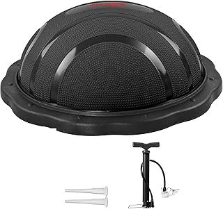 Yes4All Balance Board Trainer, Smooth Surface and Thick TPE Covered Roller; Wooden Trainer Board for All Training Level, Stability and Core Strength