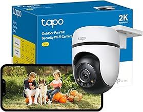 Tapo TC41 2K Pan/Tilt Outdoor Security Camera, WiFi Camera, 360° Smart Person Detection Motion Tracking, Full-Colour Night Vision, No Monthly Fee, Two-Way Talk, IP65, Works with Alexa & Google