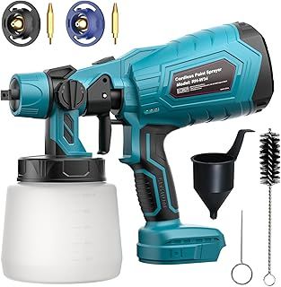 Paint Sprayer for Makita 18V Battery, Cordless Fence Paint Sprayer for Fencing and Decking, Spray Gun Handheld Paint Sprayers for Home DIY Painting, 3 Spray Patterns & 1000ml Tank(No battery)