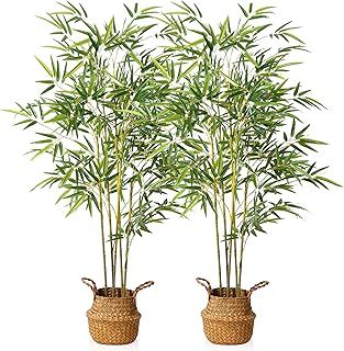 2 Pack Artificial Bamboo Plants Trees Outdoor 140cm Fake Plant Decorative Artificial Plants Indoor Outdoor Home Office Garden