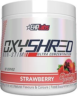 EHPlabs OxyShred Non-Stimulant Shredding Supplement - Promotes Shredding, Energy Booster, Pre-Workout, Mood Booster - Strawberry Sunrise, 60 Servings