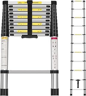 Telescopic Ladder Multi Purpose Loft Ladder, 3.2m 10.5ft Aluminium Extendable Ladder Foldable Ladder