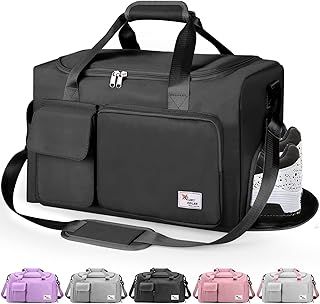 Sport Duffel Bag, Large Capacity Portable Foldable Travel Lightweight Waterproof Overnight Bag, Carry Luggage for Weekender Sports, Gym, Vacation for Men Women (Black)