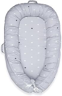 Baby Nest for 0-12 Months, Baby Essentials for Newborn Boys Girls, Baby Lounger, 100% Cotton Baby Nest Pod, Newborn Gifts (Grey)