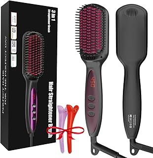 Hair Straighteners Brush for Women, 30s Quick Heating Hair Straightening Brushes Gifts to Her Heated Hair Straighener Comb for Self Styling 250°F-450°F Anti Scald