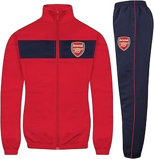 Arsenal FC Boys Tracksuit Jacket & Pants Set Kids Official Football Gift