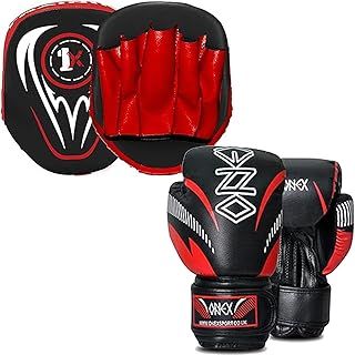 1x Boxing Gloves And Pads Set Focus Punching MMA Boxing Set Sparring Hook And Jab Strike Pad Kickboxing Target Training Set For Boys & Girls