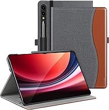 ZtotopCases Case for Samsung Galaxy Tab S9 Ultra/S8 Ultra 14.6 Inch 2023/2022(SM-X910/X916/X918/X900/X906), Premium PU Leather Business Stand Folio Cover with Auto Wake/Sleep,Denim/Brown