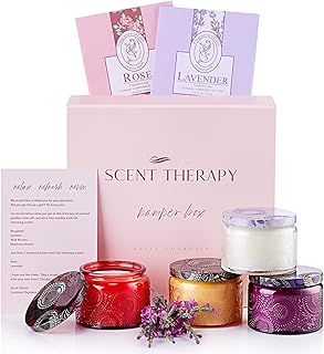Aromatherapy Candle Gift Set - Birthday Gifts for Women, Long Burning Scented Candles Set Selection in Reusable Jars with Scented Sachets, Presents for Mum, Unique Gifts for Her