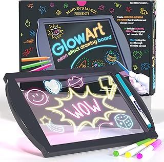 Marvin's Magic - Neon Glow Craft Kit Set - Light Up Tracing Pad - Drawing Tablet Kids - Neon Magic Kit - Childrens Craft Set - Battery Powered Doodle Pad - Glow Art Neon Drawing Board