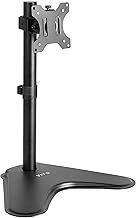 VIVO Single 13 to 32 inch Monitor Desk Stand, Freestanding VESA Steel Mount Base, Adjustable Height, Tilt, Swivel, Rotation, Black STAND-V001H