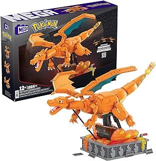 MEGA Pokémon Action Figure, Motion Charizard Pokemon, Building Toys for Kids and Adults, Collectible Character Model with 1664 Movable Pieces, 30 cm Tall, Toy for Ages 12 and Up, HMW05