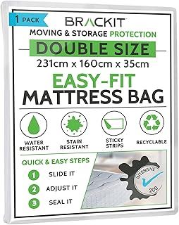 Double Size - Mattress Bag For Moving, Transport, And Storage - Self-Adhesive - Waterproof - Easy-Fit - Mattress Cover, And Protector, For Moving, Transport, And Storage