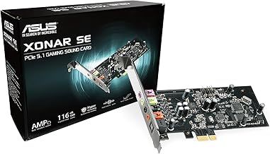 ASUS Xonar SE 5.1 PCIe gaming sound card with 192kHz/24-bit hi-res audio and 116dB SNR