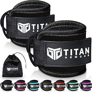 Ankle Straps for Cable Machines | Gym Cuffs w/Heavy-Duty Steel Double D-Rings & Adjustable Velcro Strap | Lower Body Workouts Inc. Leg Extension, Leg Curl & Glute Kickback | Men & Women