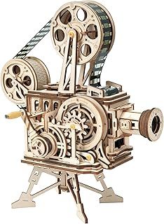 ROKR Vitascope Wooden Puzzle, Mechanical Model Building Kits, Engineering Model Construction Kit, Hand-Generator Classic Movie Projector, Christmas Birthday Gifts For Teens and Adults
