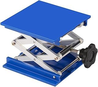 stonylab 8x8 inch Lab Jack, 200x200 mm Anodized Alumunium Top Deck Laboratory Support Jack Platform Lab Lift Stand Table Scissor Jack with 15 KG Support Weight, 60 to 320 mm Vertical Lift Range