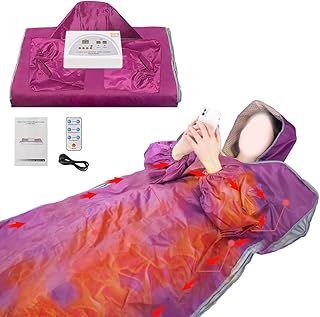 Portable Sauna Blanket Home Sauna Tent Infrared Blanket Portable Infrared Sauna Red Light Sauna Home Sauna Pod Infrared Home Sauna Room Infrared Sauna Blanket 180 * 80cm (Purple) UK Plug