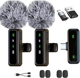 Wireless Lavalier Microphone for iPhone, Android, iPad, Lavalier Microphone for Video Recording -Noise Reduction Lapel Mic for Recording,Clip on Mic Pro for Video Recording,Tiktok,Vlog,Youtube