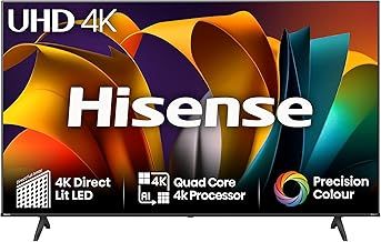 Hisense 75 Inch 4K Smart TV 75A6NTUK - Dolby Vision, Game Mode PLUS with 60Hz VRR ALLM, Smooth Motion, AI Sports Mode, Vidaa OS with Freely, Youtube, Netflix and Disney+ & Now TV (2024 Model)